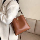 Women Large Capacity Tote Bag Soft Leather Shoulder Bag