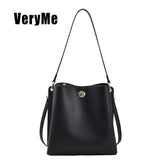 Women Large Capacity Tote Bag Soft Leather Shoulder Bag