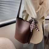 Large Capacity Bucket Bag Nubuck Leather Women's Crossbody Bag Handbag
