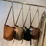 Large Capacity Bucket Bag Nubuck Leather Women's Crossbody Bag Handbag