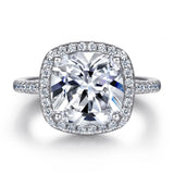 925 Silver 5CT Morganite Moissanite Ring Wedding Jewelry