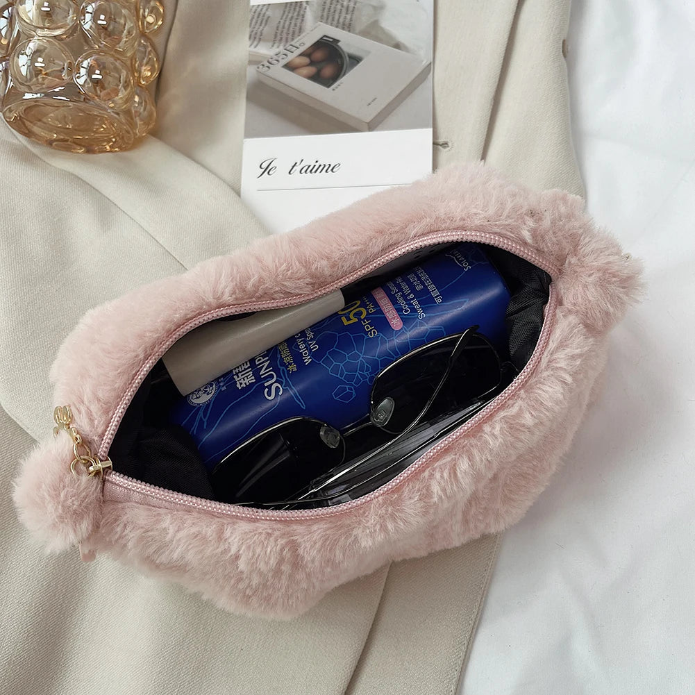 Vintage Acrylic Chain Plush Small Shoulder Bag