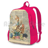 Vintage Alice Dictionary Page Outdoor Hiking Backpack