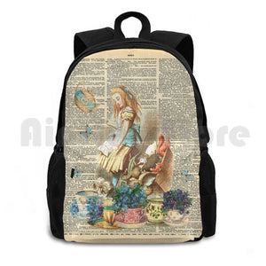Vintage Alice Dictionary Page Outdoor Hiking Backpack