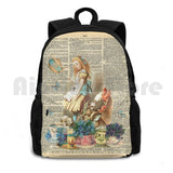 Vintage Alice Dictionary Page Outdoor Hiking Backpack