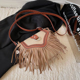 Vintage Tassel Pu Leather Crossbody Bag for Women