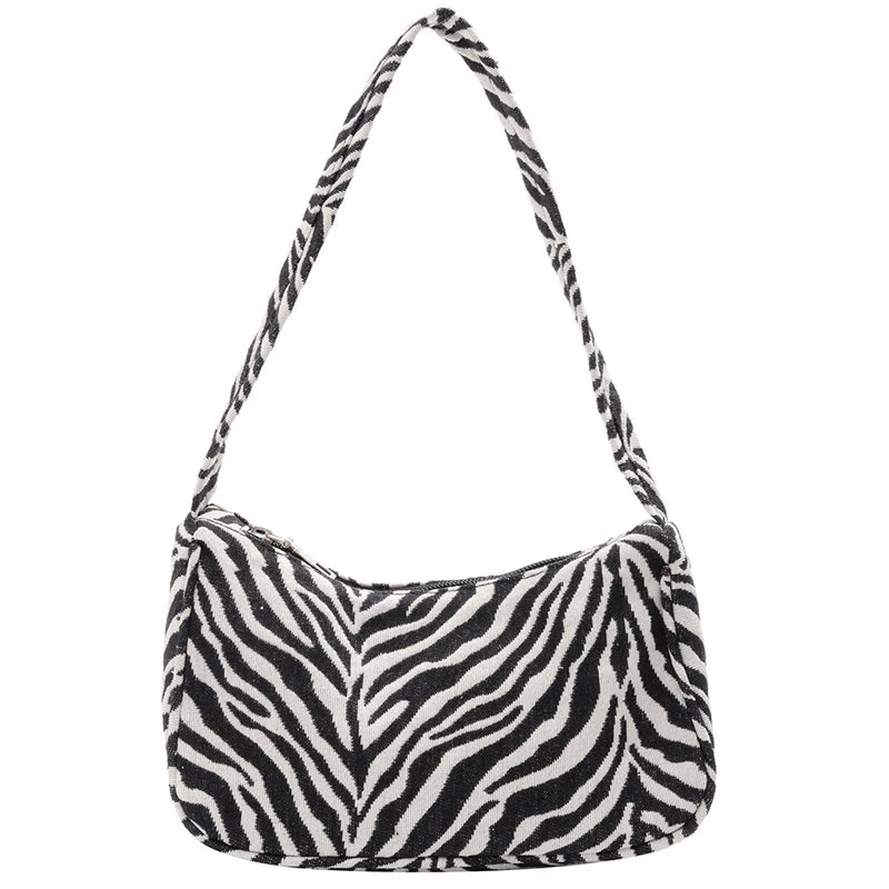 Vintage Animal Pattern Women Small Underarm Shoulder Bags Cloth Female Daily Cas