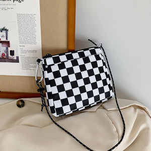 Vintage Armpit Bags Ladies Messenger Bags Handbags Plaid Butterfly