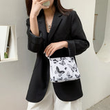 Vintage Armpit Bags Ladies Messenger Bags Handbags Plaid Butterfly