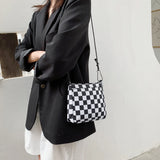 Vintage Armpit Bags Ladies Messenger Bags Handbags Plaid Butterfly