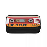 Vintage Audio Tape Pen Box Student School Anime Zipper Pen Bag