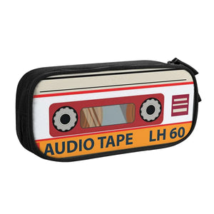 Vintage Audio Tape Pen Box Student School Anime Zipper Pen Bag