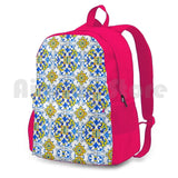 Vintage Azulejos Tile Outdoor Hiking Backpack Riding Climbing Sports Bag