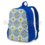 Vintage Azulejos Tile Outdoor Hiking Backpack Riding Climbing Sports Bag