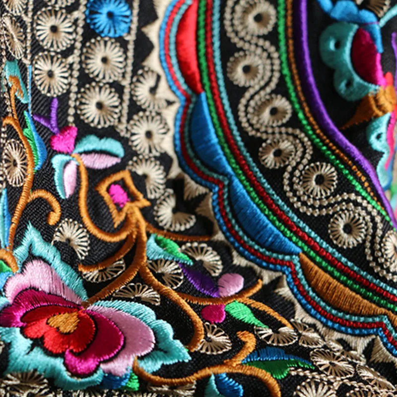 Vintage Yunnan Girls' Flower Embroidered Backpack Bag