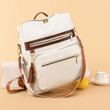 Vintage Leather Backpack Female Large Capacity Travel Bag