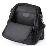 Vintage Leather Backpack Women's School Bag Girls Shoulder Bag