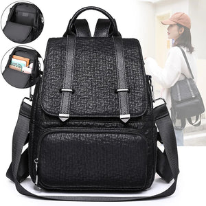Vintage Leather Backpack for Women School Bag Girls Shoulder Bag Sac A Dos