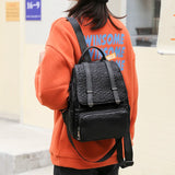 Vintage Leather Women's Backpack School Bag for Girls