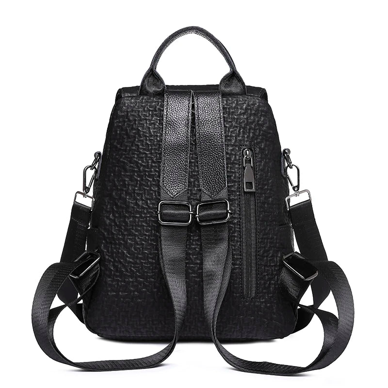 Vintage Leather Backpack for Women School Bag Girls Shoulder Bag Sac A Dos