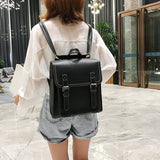 Vintage PU Leather Backpack for Girls School Bag High Leisure Shoulder Bag