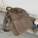 Vintage Backpack Spring Summer Preppy Style Unisex Softback Bookbag