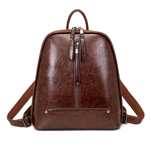 Vintage PU Leather Backpack Women Crossbody Bag