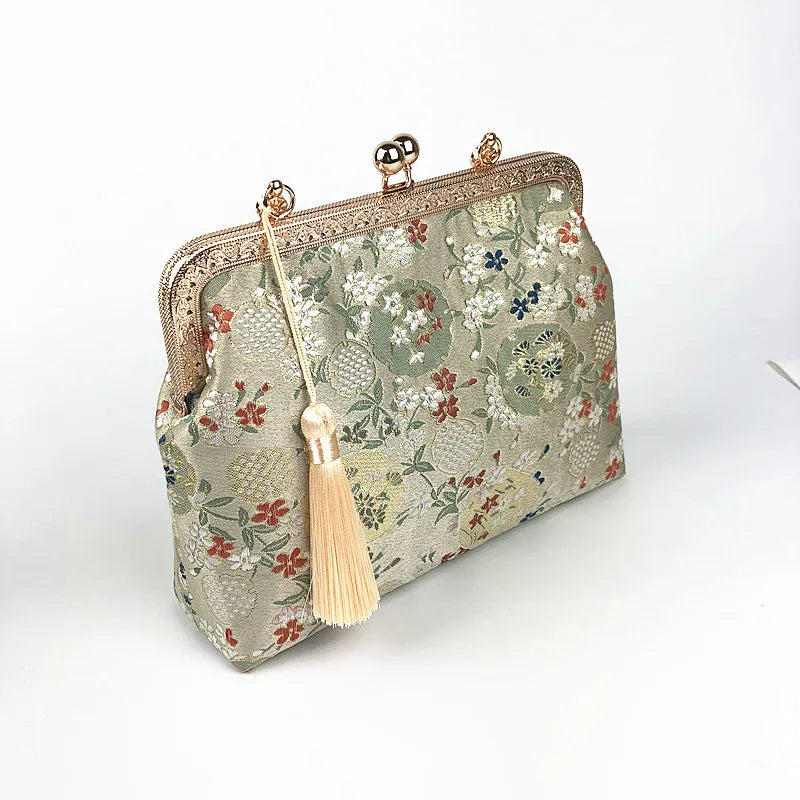 Vintage Strawberry Crossbody Bag with Chain Fringe