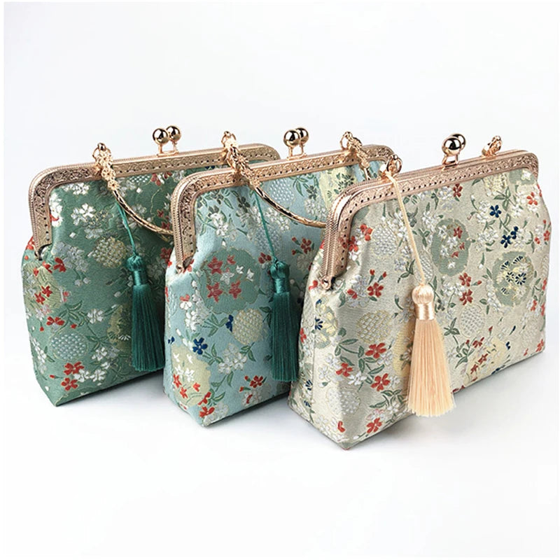 Vintage Strawberry Crossbody Bag with Chain Fringe