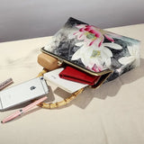 Vintage Shell Lock Wood Hand Bag for Women