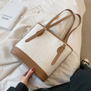 Vintage PU Shoulder Bag Summer Bucket Style Solid Color Handbag