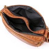Vintage PU Leather Crossbody Bag Large Capacity Tote Shoulder Handbag