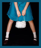 Vintage Beaded Chain Shoulder Crossbody Bag Small Bucket Bag