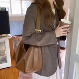 Vintage Soft Leather Crossbody Bag Big Capacity Shoulder Bag