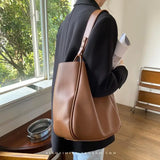 Vintage Big Tote Women PU Handbag Shoulder Bag Top-Handle Purse