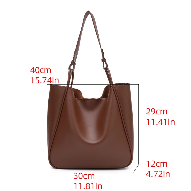 Vintage Big Tote Women PU Handbag Shoulder Bag Top-Handle Purse