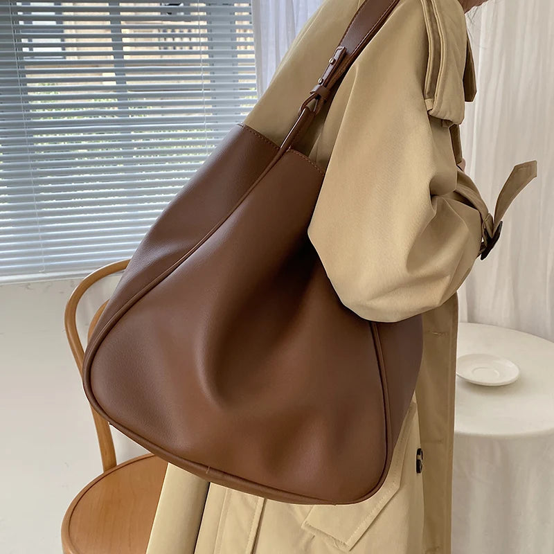 Vintage Big Tote Women PU Handbag Shoulder Bag Top-Handle Purse