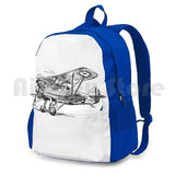 Vintage Biplane Airplane Outdoor Hiking Backpack