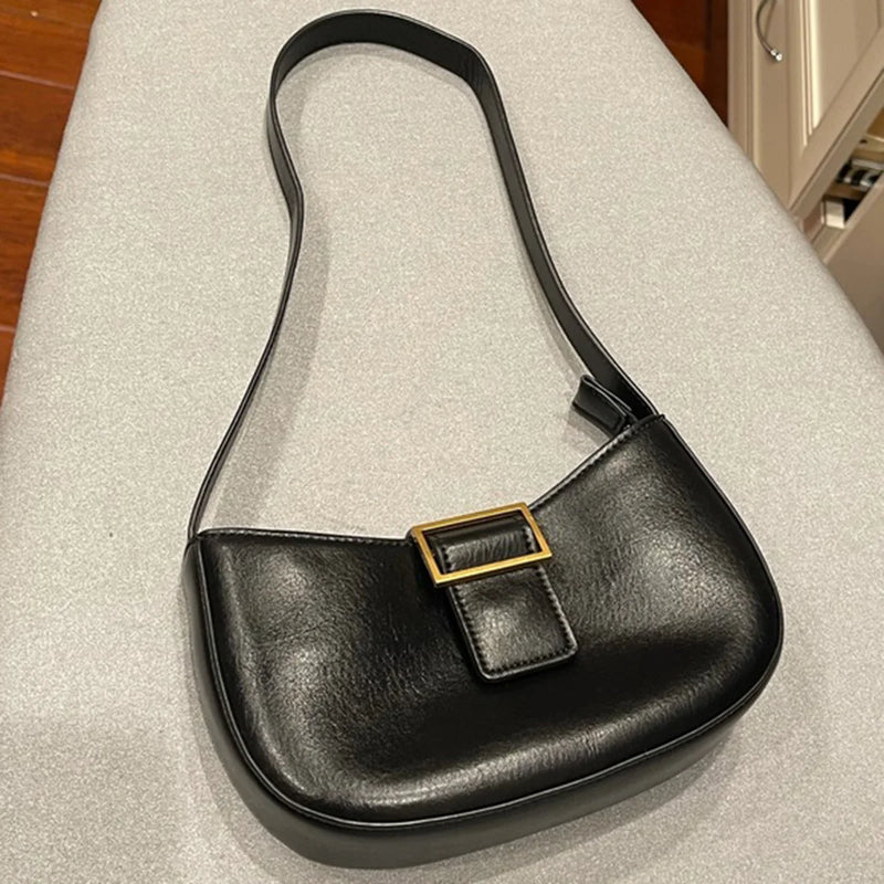 Vintage Metal Buckle Mini Bag Women Summer Underarm Packs Classic Handbag