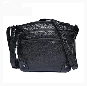 Vintage Shoulder Bag Women Soft Washed PU Leather Crossbody Bag