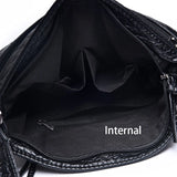 Vintage Shoulder Bag Women Soft Washed PU Leather Crossbody Bag