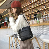 Vintage Shoulder Bag Women Soft Washed PU Leather Crossbody Bag