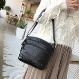 Vintage Shoulder Bag Women Soft Washed PU Leather Crossbody Bag
