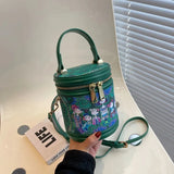 Bohemian Zippers Bag PU Leather Women Shoulder Crossbody Bag