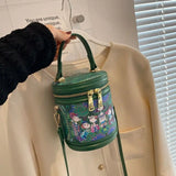 Bohemian Zippers Bag PU Leather Women Shoulder Crossbody Bag