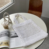 Vintage Bohemian Straw Woven Beach Bag Large Capacity Handbag