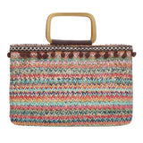 Boho Straw Bag Women Large Beach Handbag Rattan Travel Handle Bag