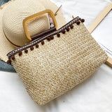 Boho Straw Bag Women Large Beach Handbag Rattan Travel Handle Bag