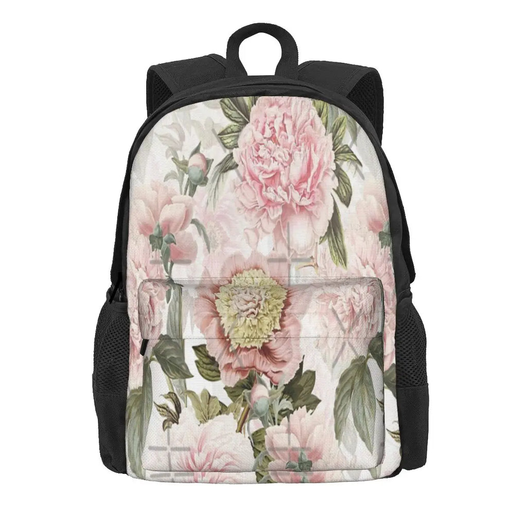 Vintage Botanical Blush Peony Flowers Backpacks Men's Women's Child's Backpack