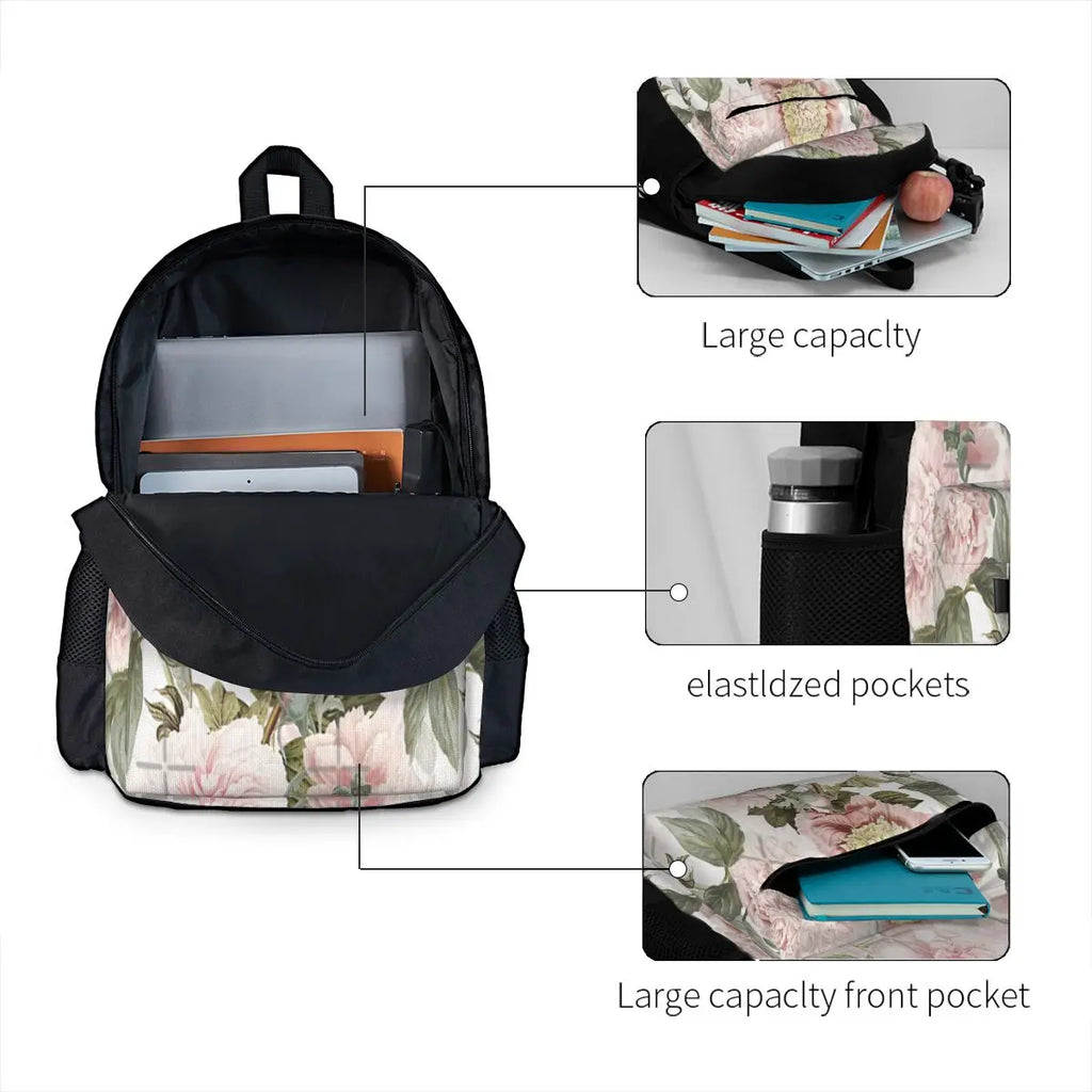 Vintage Botanical Blush Peony Flowers Backpacks Men's Women's Child's Backpack